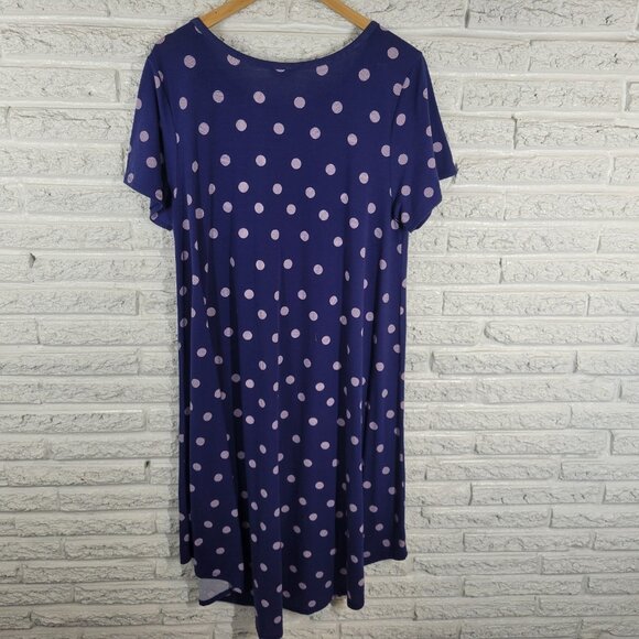 Lularoe Womens Dress XL Short Sleeve High Low Blue Polka Dot GEO227XE - Picture 7 of 13